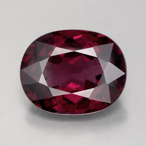 Granate rodolita rojo natural de 8,35 ct, corte óvalo, VS