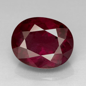 Granate rodolita rojo natural de 7,84 ct, corte óvalo, VS
