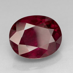Granate rodolita rojo natural de 7,84 ct, corte óvalo, VS
