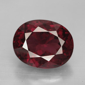 Granate rodolita rojo natural de 13,17 ct, corte óvalo, VS
