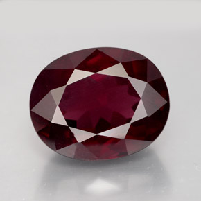 Granate rodolita rojo natural de 11,39 ct, corte óvalo, VS