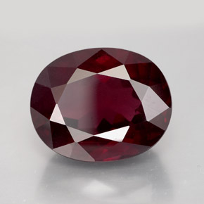 Granate rodolita rojo natural de 11,39 ct, corte óvalo, VS