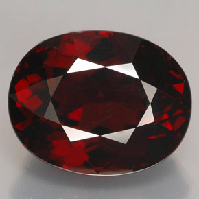 Granate rodolita rojo natural de 12,25 ct, corte óvalo, VVS-VS