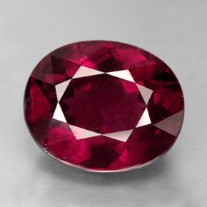 Granate rodolita rojo natural de 10,73 ct, corte óvalo, VS-SI