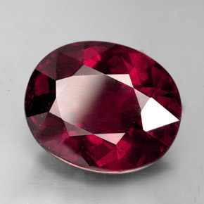 Granate rodolita rojo natural de 10,73 ct, corte óvalo, VS-SI