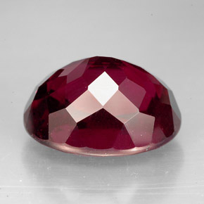 Granate rodolita rojo natural de 10,41 ct, corte óvalo, VS