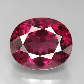 Granate rodolita rojo natural de 9,82 ct, corte óvalo, VS