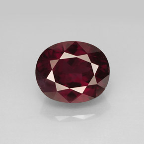 Granate rodolita rojo natural de 6,85 ct, corte óvalo, VS