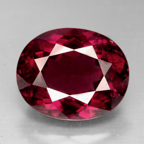 Granate rodolita rojo natural de 9,88 ct, corte óvalo, VS