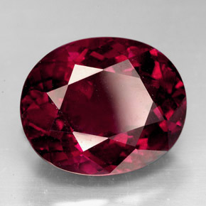 Granate rodolita rojo natural de 9,88 ct, corte óvalo, VS