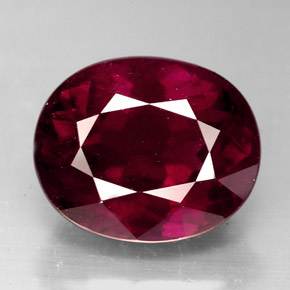 Granate rodolita rojo natural de 8,36 ct, corte óvalo, VS
