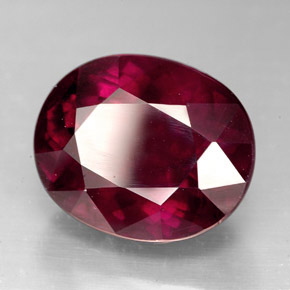 Granate rodolita rojo natural de 8,36 ct, corte óvalo, VS