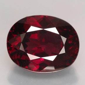 Granate rodolita rojo natural de 9,79 ct, corte óvalo, VS-SI