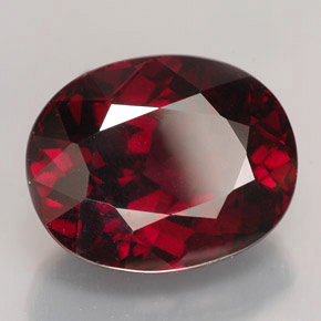 Granate rodolita rojo natural de 9,79 ct, corte óvalo, VS-SI