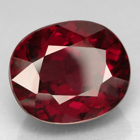 Granate rodolita rojo natural de 10,33 ct, corte óvalo, VS