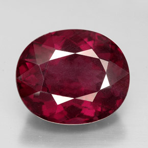 Granate rodolita rojo natural de 10,37 ct, corte óvalo, VS