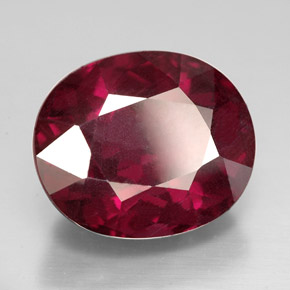 Granate rodolita rojo natural de 10,37 ct, corte óvalo, VS