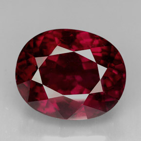 Granate rodolita rojo natural de 11,60 ct, corte óvalo, VS