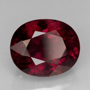 Granate rodolita rojo natural de 11,60 ct, corte óvalo, VS