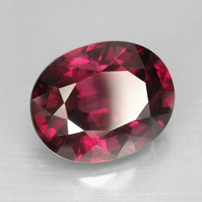 Granate rodolita rojo natural de 13,49 ct, corte óvalo, VS