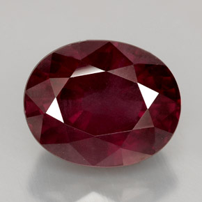Granate rodolita rojo natural de 11,47 ct, corte óvalo, VS-SI