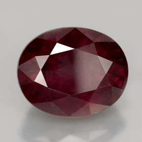 Granate rodolita rojo natural de 11,47 ct, corte óvalo, VS-SI