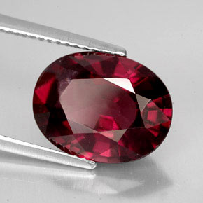 Granate rodolita rojo rosado natural de 7,08 ct, corte óvalo, VS