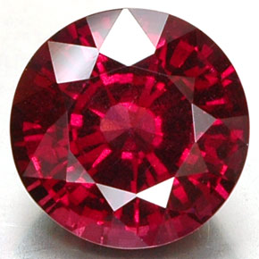 Granate rodolita rojo natural de 7,93 ct, corte redondo, VS