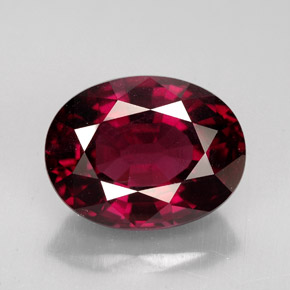 Granate rodolita rojo natural de 6,39 ct, corte óvalo, VS
