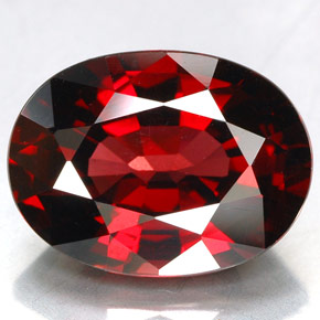 Granate rodolita rojo natural de 5,71 ct, corte óvalo, VVS