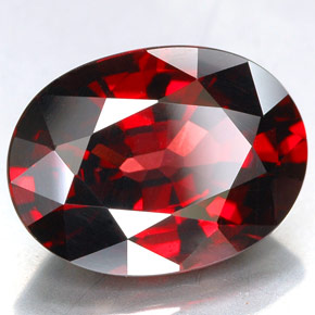 Granate rodolita rojo natural de 5,71 ct, corte óvalo, VVS