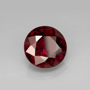 Granate rodolita rojo natural de 6,59 ct, corte redondo, VS