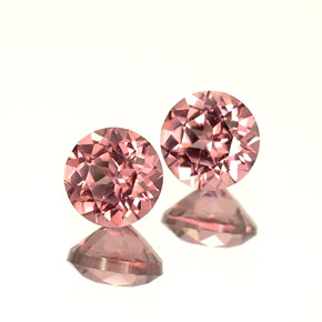 Gemas de granate rodolita rosa natural de  ct, corte redondo, VVS-VS