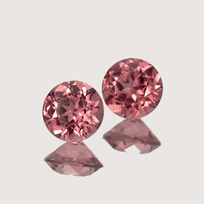 Gemas de granate rodolita rosa natural de  ct, corte redondo, VVS-VS