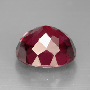 Granate rodolita rojo natural de 7,06 ct, corte óvalo, VS