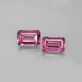 Gemas de granate rodolita rosa natural de  ct, corte esmeralda, VVS-VS