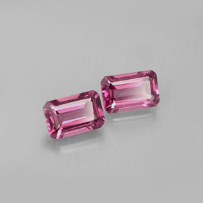 Gemas de granate rodolita rosa natural de  ct, corte esmeralda, VVS-VS