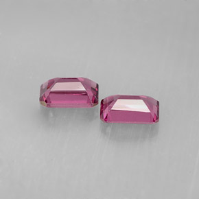 Gemas de granate rodolita rosa natural de  ct, corte esmeralda, VVS-VS
