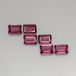 Gemas de granate rodolita rosa natural de  ct, corte esmeralda, VVS-VS