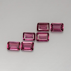 Gemas de granate rodolita rosa natural de  ct, corte esmeralda, VVS-VS