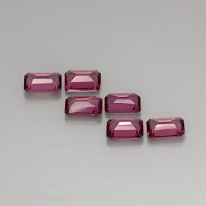 Gemas de granate rodolita rosa natural de  ct, corte esmeralda, VVS-VS