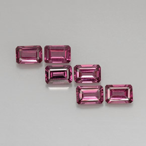 Gemas de granate rodolita rosa natural de  ct, corte esmeralda, VVS-VS