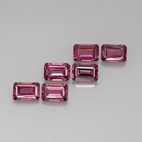 Gemas de granate rodolita rosa natural de  ct, corte esmeralda, VVS-VS