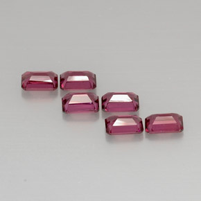 Gemas de granate rodolita rosa natural de  ct, corte esmeralda, VVS-VS