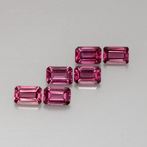 Gemas de granate rodolita rosa natural de  ct, corte esmeralda, VVS-VS