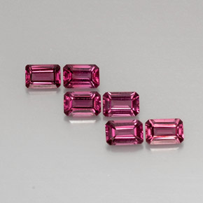 Gemas de granate rodolita rosa natural de  ct, corte esmeralda, VVS-VS