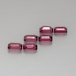 Gemas de granate rodolita rosa natural de  ct, corte esmeralda, VVS-VS