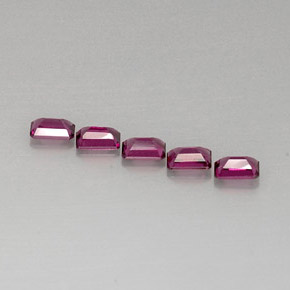 Gemas de granate rodolita rosa natural de  ct, corte esmeralda, VVS-VS
