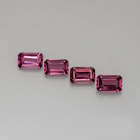 Gemas de granate rodolita rosa natural de  ct, corte esmeralda, VVS-VS