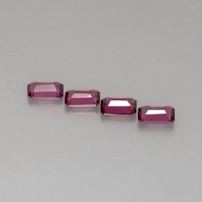Gemas de granate rodolita rosa natural de  ct, corte esmeralda, VVS-VS